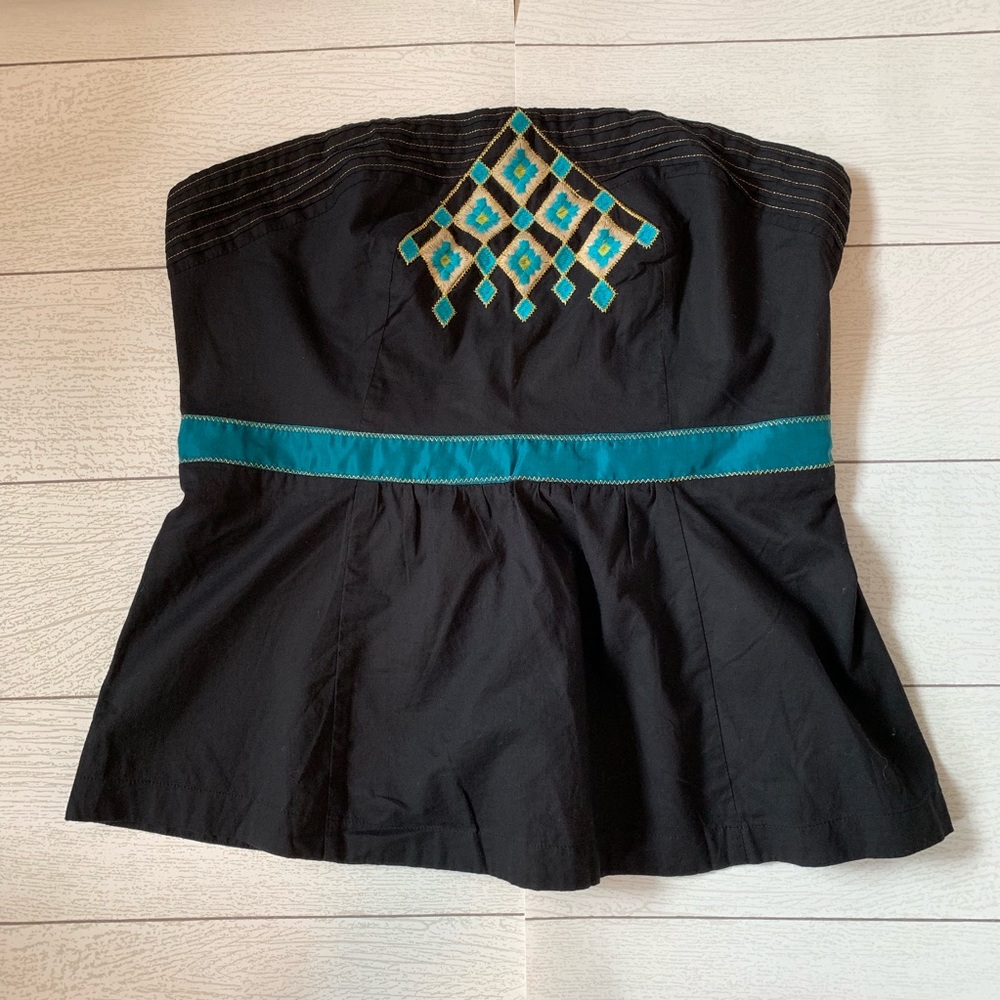 Anthropologie Floreat Embroidered Tank/Tube Top